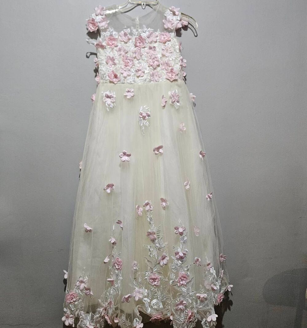 Pink Lace flower girl dress Size 11